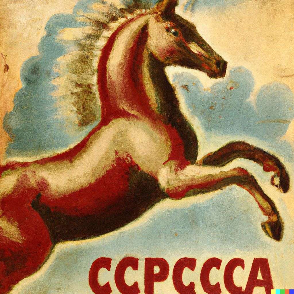 a horse, Soviet poster